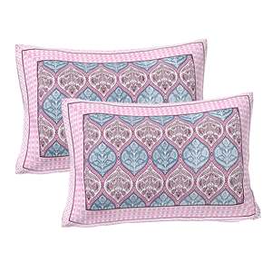 Juego de Sábanas Planas con Estampado Floral Rosa 100% Algodón con 2 Fundas de Almohada (SHKV1047) - Product Image 3