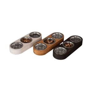 Di alta qualità in legno Pet ciotola con 3 scomparti per la conservazione di cibo e acqua bel Design all'ingrosso per cani gatti dall'India - Product Image 4