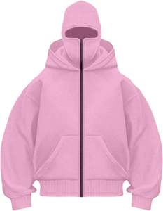 Sudadera con capucha y pasamontañas unisex, chaqueta cálida de forro polar con máscara incorporada, ropa urbana, proveedor de fábrica OEM - Product Image 6