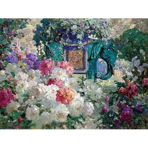 ภาพจิตรกรรมฝาผนังกระเบื้องกระเบื้องลายดอกโบตั๋นในสวนดอกไม้ในห้องครัวห้องน้ำผนังเซรามิคหินอ่อนผนังผลิตภัณฑ์หมวดหมู่ - Product Image 1