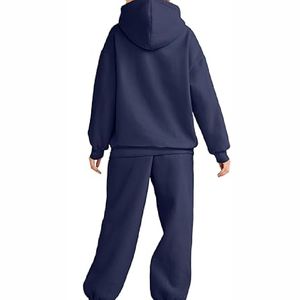 2025 Nueva ropa deportiva de Invierno para mujer, chándales con capucha al mejor precio, técnicas estampadas, patrón sólido de talla grande, peso pesado - Product Image 2