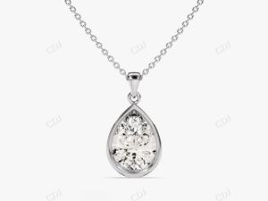 ชุดฝาที่มีคุณภาพสูงจี้เพชรโมอิสสำหรับผู้หญิงจี้เพชรโมอิสที่ตัดแพร์ชัดเจน VVS เครื่องประดับเพชรเม็ดเดี่ยว14K ชุบสีเหลืองทองแบบกำหนดเอง - Product Image 3