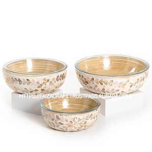 Soporte de postre de madre de perla, cuencos para servir, plato de pastel con incrustaciones de hueso elegante para tazón de Chocolate para servir postres, dulces - Product Image 2