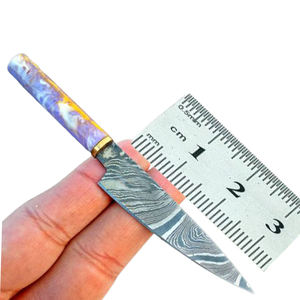 Cuchillo de cocina de chef en miniatura de acero de Damasco hecho a mano, hoja de 8 pulgadas con mango de acero inoxidable de 5 pulgadas, cuchillos Dabber forjados personalizados - Product Image 1