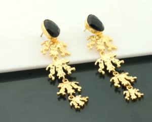 Pendientes largos hechos a mano, joyería chapada en oro de 18 quilates, joyería artificial, los mejores diseños, pendientes de calidad superior para mujer - Product Image 2