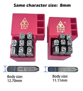 Juego de punzones numéricos de acero de 8 mm (5/16 pulgadas) 0-9, 9 piezas, Cr-V 6150 HRC 58-62, para marcado de códigos de lote, DIN 7353, OEM/ODM, Taiwán - Product Image 6
