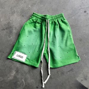 OEM 2024 Custom Rhinestone Embroidery Patch Acid Wash Vintage Sweat <b>Shorts</b> Jogging Cotton <b>Shorts</b> for <b>Men</b> - Product Image 1