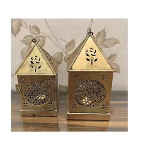 Linternas Lujosas de Metal Hechas a Mano con Atractivo Diseñador de Trabajo de Metal Linternas de Vela de Relámpago Interior Decoración de Boda - Product Image 5