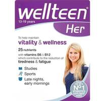 Wellteen Him Her Multivitamínico para Adolescentes, Niños y Niñas, Tabletas de Bienestar Diario, Certificado CE, Sabor Neutro, Hecho en el Reino Unido, Precio Reducido