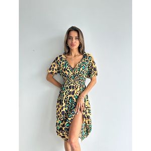Robe décontractée à motif léopard émeraude Topshow, options de vente en gros - Product Image 2