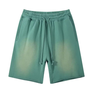Shorts de jogging décontractés pour hommes, vêtements de sport d'été, séchage rapide, coton French Terry, look vintage délavé à l'acide - Product Image 1