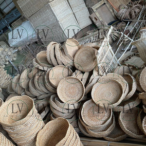 Handwicker Natural Round Rattan Serving <b>Tray</b> with Handles High Quality Serving <b>Tray</b> Made by Vietnamese Factory - Product Image 6