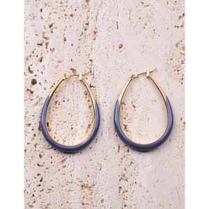 YXQ E01 color colore schiuma acquamarina orecchini in acciaio inox con smalto anelli moda - Product Image 1