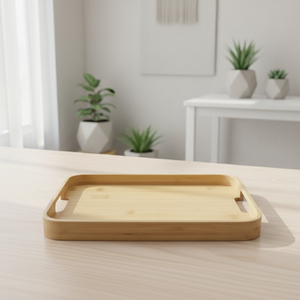 ถาดเสิร์ฟไม้ 3202827L ทนทาน ขายดี พร้อมหูจับไม้อัด สำหรับร้านน้ำชา - Product Image 4