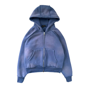 Sudadera con capucha y cremallera cálida personalizada OEM para hombre, sudadera con cremallera informal elegante para ropa de calle y uso en el gimnasio, sudaderas con capucha y cremallera de algodón - Product Image 3
