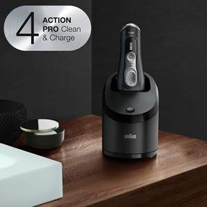 Afeitadora Eléctrica Negra de Última Generación con Estación de Limpieza y Carga, Resistente al Agua IPX7, Mini Afeitadora Facial para Uso en Autocaravanas - Product Image 5