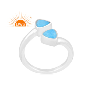 Best Selling Fine Sterling Silver Turquoise Gemstone <b>Adjustable</b> <b>Ring</b> Custom Jewelry Manufacturer - Product Image 1