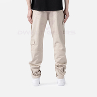 Pantalon cargo militaire taille basse en toile personnalisé avec logo pour hommes, plusieurs poches, imperméable et respirant, vente en gros
