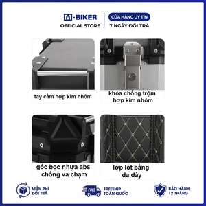 กล่องข้างมอเตอร์ไซค์ M-Biker กันน้ำ 38 ลิตร ทำจากอลูมิเนียมอัลลอยด์ คู่กล่องท้ายรถมอเตอร์ไซค์ รับน้ำหนักได้ 12 กก. - Product Image 4