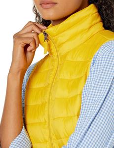 New Style <b>Women's</b> Puffer Vest in Yellow Color Stand Collar Zipper Closure Winter Outdoor Puffy Vest <b>for</b> Adult Girls - Product Image 5