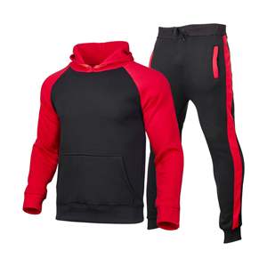 Ensembles de survêtements et sweats à capuche personnalisés 2026 – Combinaison rouge et noire pour hommes avec votre propre design pour l'hiver - Product Image 1