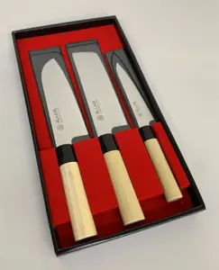ENJIN NO TAKUMI Set of 3 스테인레스 스틸 나이프 나이프 세트 선물 상자 일본 칼 세트