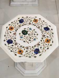 Mesa redonda de piedra semipreciosa para comedor, sala de estar y cocina, muebles para el hogar con sillas de comedor, armarios - Product Image 4