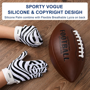 Gants de receveur de football américain à bon prix, populaires pour adultes, jeunes et enfants, avec logo personnalisé - Product Image 2