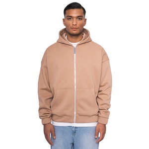 Men basics oversized zipper hoodie soft breathable casual style cotton fleece fabric full <b>zip</b> <b>hooded</b> relaxed and winter outfit - Product Image 1