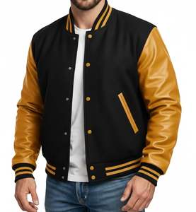 Veste universitaire unisexe personnalisée de haute qualité avec col montant, style streetwear, design matelassé, coupe-vent, logo frontal - Product Image 1
