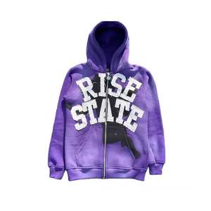 Vêtements décontractés Meilleure vente Sweats à capuche brodés avec logo personnalisé Top tendance Sweats à capuche brodés avec logo vieilli à vendre - Product Image 1