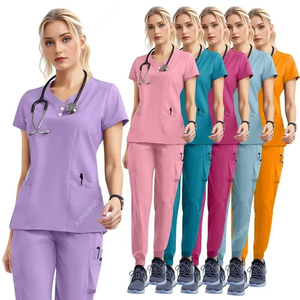 Prix de gros Ensemble de blouses médecin infirmière Uniformes médicaux Ensemble de jogging pour femmes Accessoires d'hôpital Vêtements de travail chirurgicaux pour salle d'opération - Product Image 1