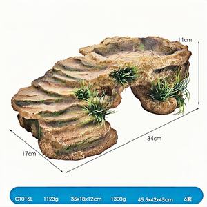 Plataforma de bastidor de tortuga, muelle de resina, roca de descanso, ornamento de reptiles, cueva, repisa flotante, decoración de acuario - Product Image 6