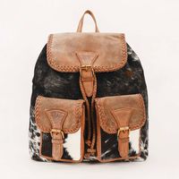 Tas Ransel Kulit Sapi Asli Vintage Buatan Tangan Gaya Bohemian Barat India Unisex Anti Air Anti Maling, Produk Baru Terlaris