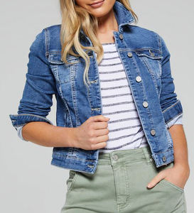 2024 chaqueta vaquera Reversible transpirable personalizada para mujer marca Patchwork bordado contraste Color algodón relleno OEM mantenido - Product Image 2