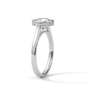 Bague de fiançailles minimaliste moderne en or massif jaune, rose ou blanc, sertie d'un diamant de laboratoire rond de 2 carats, clarté VVS - Product Image 6
