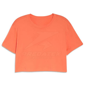 Haut court décontracté à manches courtes pour femmes 100% coton respirant et facile à assortir à n'importe quelle tenue Design en matériau doux - Product Image 1