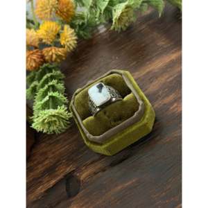 Navajo-<b>Crafted</b> Cultural Collectible White Buffalo & Sterling Silver Cast Ring Size 8.75 - Product Image 4