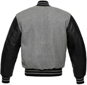 Diseñe su propia chaqueta universitaria con botones en la parte delantera y mangas de cuero genuino Parche de chaqueta universitaria de manga completa personalizable - Product Image 3