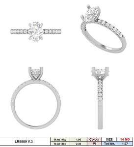 Anillo solitario de diamante de laboratorio de corte ovalado de oro de 14 quilates, Diamante CVD de 1 quilate con piedras laterales, joyería elegante de compromiso y boda - Product Image 5