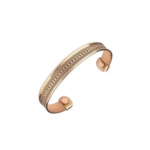 Pulsera de cobre ajustable de diseño estándar, pulseras de mano de cobre puro sólido magnético para mujeres y hombres, artesanías - Product Image 2