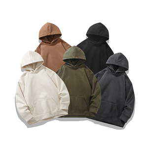 Sweat-shirts à capuche en coton surdimensionnés personnalisés pour le printemps, impression numérique unie, pull-over pour hommes, unisexe - Product Image 6