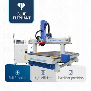 Blue Elephant CNC 1325 1530 ATC Wood Router Price , 4*8Ft 5*10Ft 3D 4 Axis Wood Sculpture Carving Machine Price