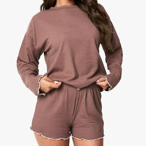 Nouveauté Ensembles courts pour femmes Ensembles courts en coton et polyester pour femmes Style unique Ensembles courts pour femmes avec logo personnalisé Vêtements d'été - Product Image 3