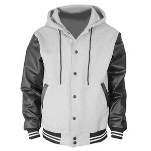 OEM personalizado Varsity chaquetas parches bordados hombres Letterman chaqueta mangas de cuero calle de talla grande abrigo Varsity chaqueta para hombres - Product Image 6