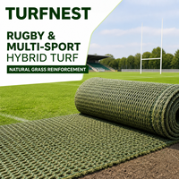 Gazon hybride Turfnest pour terrain de rugby, renforcement en gazon naturel pour terrain d'entraînement multisports, rouleau personnalisé jusqu'à 4m x 50m