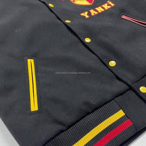 Bomber de béisbol acolchado con logotipo personalizado de fabricante OEM, chaqueta universitaria transpirable de chenilla bordada, lana y cuero, estampado de invierno - Product Image 3