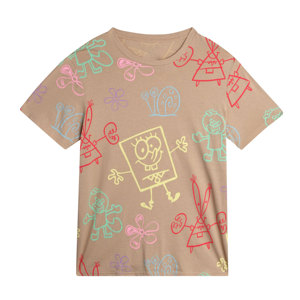 เสื้อยืดแขนสั้นสำหรับผู้ชายคอกลมทรงหลวมสีพื้นพิมพ์ลายกราฟิกตามสั่งฤดูร้อน - Product Image 1