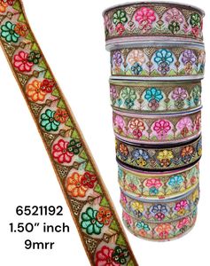 งานปักเลื่อมผ้าฐานตาข่ายทำเองได้มีหลายสีให้เลือกในงานปักเลื่อมกว้าง1.75นิ้ว - Product Image 3