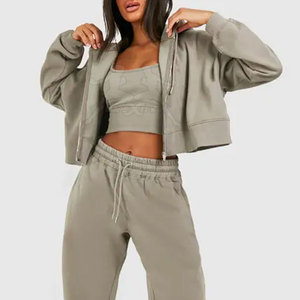 Conjunto deportivo de top corto de calidad premium con textura suave y aspecto moderno, conjunto deportivo casual de top corto. - Product Image 6
